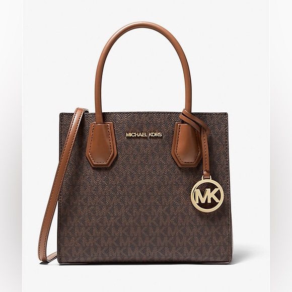 Mercer Medium Logo and Leather Accordion Crossbody Bag - Picture 1 of 3